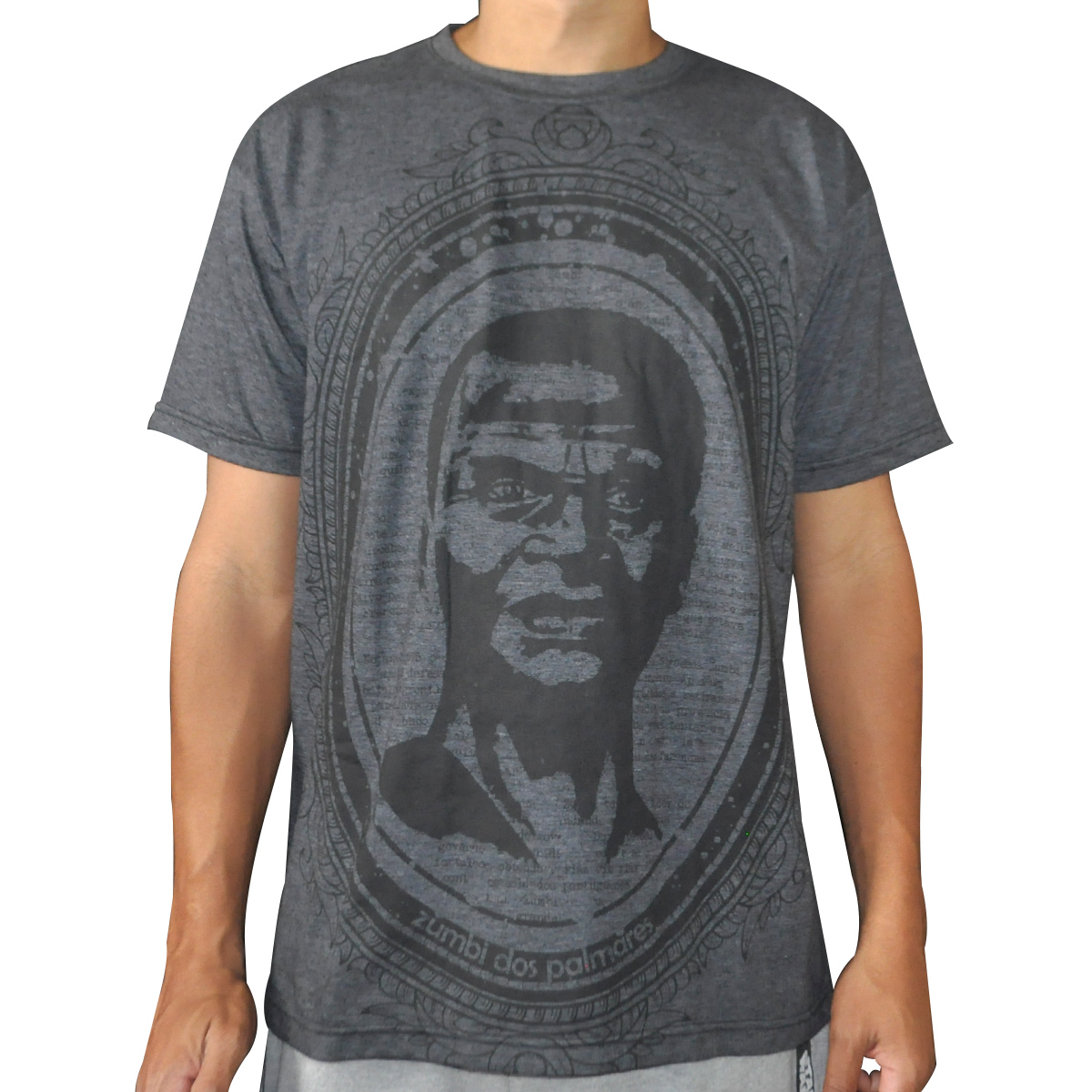 Camiseta Zumbi do Palmares - cinza chumbo